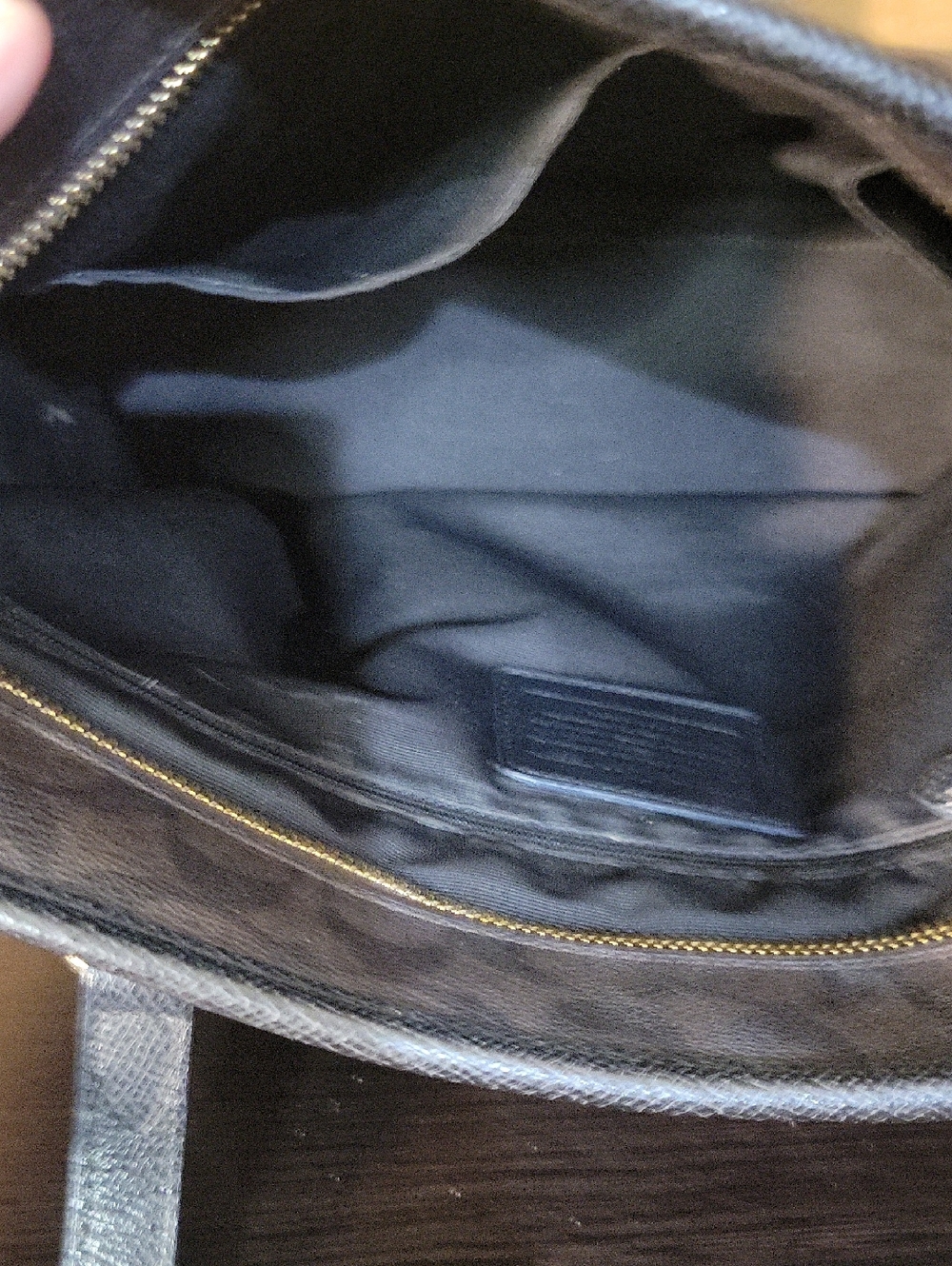 Coach Brown Signature Canvas Tote with Dark Leather Trim - Picture 4 of 5